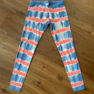 Hard Tail Ikat Basic Ankle Legging - Double Electric Lines